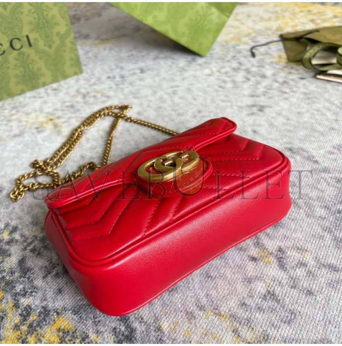 GUCCI MARMONT MATELASSE LEATHER SUPER MINI BAG 476433 (19.5*10.2*5.1cm)